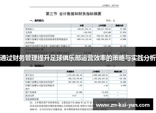 通过财务管理提升足球俱乐部运营效率的策略与实践分析 通过财务管理提升足球俱乐部运营效率的策略与实践分析